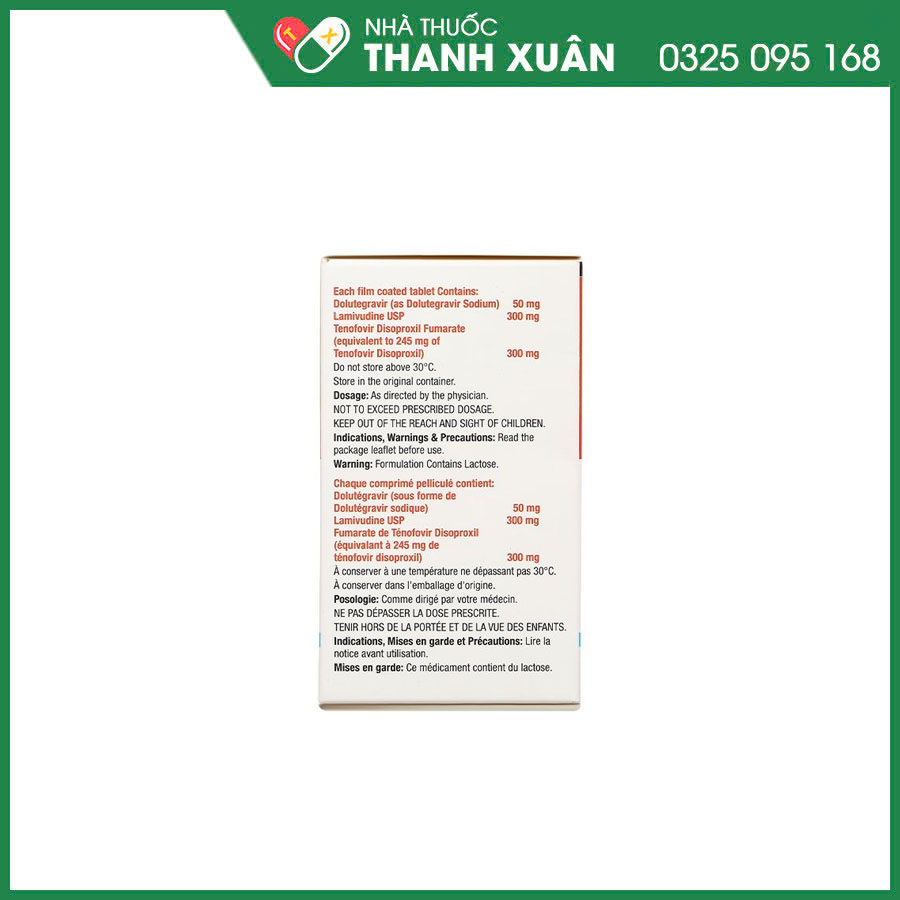 Acriptega 50/300/300mg thuốc điều trị nhiễm virus gây suy giảm miễn dịch ở người HIV-1